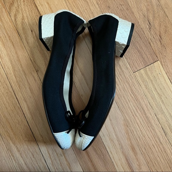 CHANEL BALLERINA BLOCK SHOES HEELS 38 - Picture 7 of 12